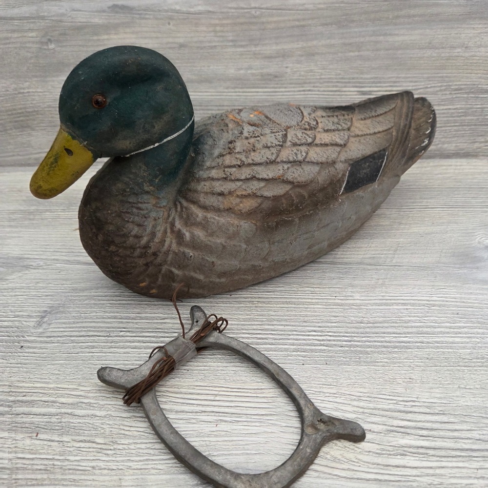 General Fibre Co Ariduk Mallard Duck Decoy Brown Vintage Hunting Decor